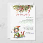 キッズクリスマス小妖精や小人ガールハローレター招待状 招待状 (正面)