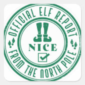 キッズクリスマス小妖精や小人ニース スクエアシール (正面)