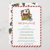 キッズクリスマス小妖精や小人ボーイハローレター招待状 招待状 (正面/裏面)