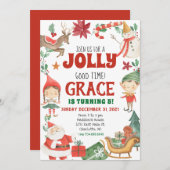 キッズクリスマス誕生日招待状, 招待状 (正面/裏面)