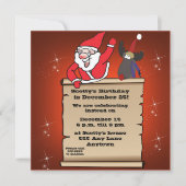 キッズクリスマス誕生日 招待状 (正面)