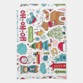 キッズクリパーソナライズされたスマスフォークアートドゥードルデコール キッチンタオル (縦)