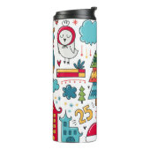 キッズクリパーソナライズされたスマスフォークアートドゥードルデコール タンブラー (回転左)