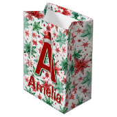 キッズクリパーソナライズされたスマス ミディアムペーパーバッグ (正面アングル)