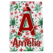 キッズクリパーソナライズされたスマス ミディアムペーパーバッグ (正面)