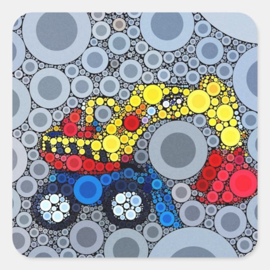 キッズクール建築トラック掘削機ディガー スクエアシール (正面)