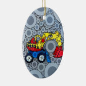 キッズクール建築トラック掘削機ディガー セラミックオーナメント (右)