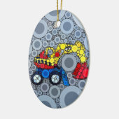 キッズクール建築トラック掘削機ディガー セラミックオーナメント (左)