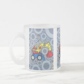 キッズクール建築トラック掘削機ディガー フロストグラスマグカップ (左)