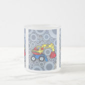 キッズクール建築トラック掘削機ディガー フロストグラスマグカップ (中央)