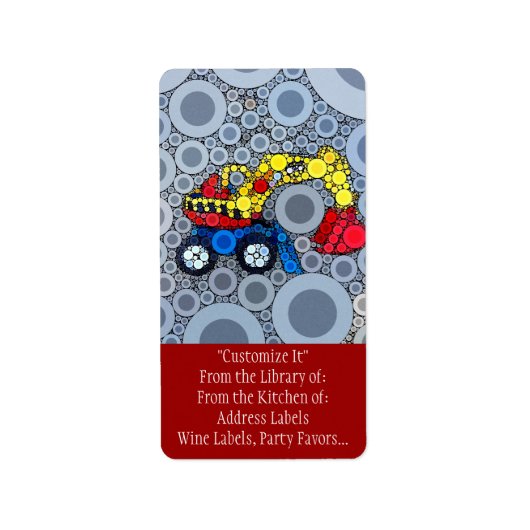 キッズクール建築トラック掘削機ディガー ラベル (正面)