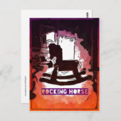 キッズグカッコいいリズウッドロッキングホース玩具ポップ・アートのアート ポストカード (正面/裏面)