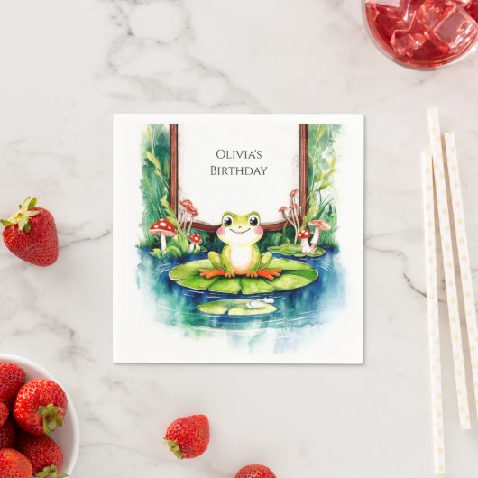 キッズグカラフルエル誕生日 スタンダードカクテルナプキン (インサイチュ)