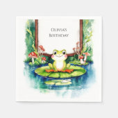 キッズグカラフルエル誕生日 スタンダードカクテルナプキン (正面)