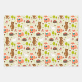 キッズグッドモーニングフォレストアニマルズキツネベアバニー ラッピングペーパーシート (正面3)
