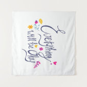 キッズグラフィックことわざからかわいい感触デザイン タペストリー (正面(横))