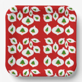 キッズグリーンクリスマスツリーオーナメント赤パーティーおもしろい ペーパープレート (正面)