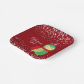 キッズグリーンクリスマスフクロウ赤パーティー装飾おもしろい ペーパープレート (傾斜あり)