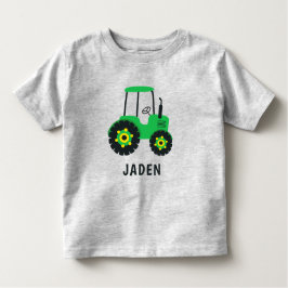 キッズグリーントラクタパーソナライズされたー農業用車 トドラーTシャツ
