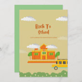 キッズグリーン迷彩柄カモフラージスクールポケットフォルダー 案内状 (正面/裏面)