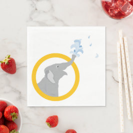 キッズグレイモダンゾウパーティーナプキンス スタンダードランチョンナプキン