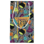 キッズグレーレトロウィッチハロウィーン誕生日 スモールペーパーバッグ (正面)