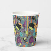 キッズグレーレトロウィッチハロウィーン誕生日 紙コップ (右)