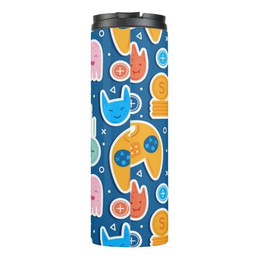 キッズゲーマーブルービデオゲームのプレイステーションパターン タンブラー (裏面)