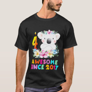 キッズコアラベア4年誕生日装備少年用 Tシャツ