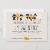 キッズコスチュームパーティーフレンドリーハロウィーンお祝い 招待状 (正面)