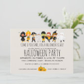 キッズコスチュームパーティーフレンドリーハロウィーンお祝い 招待状 (スタンド正面)