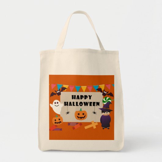 キッズコスメカラフルットハローウィンパーティ トートバッグ (正面)