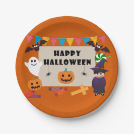 キッズコスメカラフルットハローウィンパーティ ペーパープレート