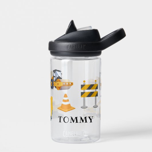 キッズコンストラクショントラック車パーソナライズされた両 ウォーターボトル (左面)