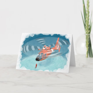 キッズコーストガードヘリコプター誕生日カード カード