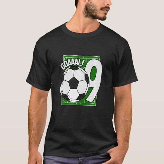 キッズゴアール9誕生日9歳サッカー選手 Tシャツ (正面)