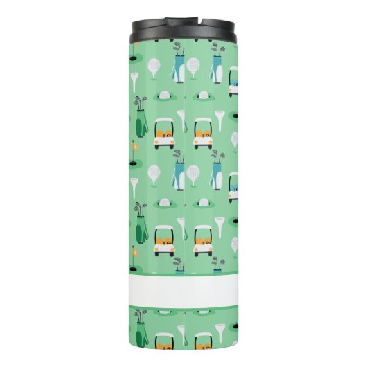 キッズゴルファーパーソナライズされたゴルフカートのゴルフスポーティ タンブラー (裏面)