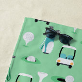 キッズゴルファーパーソナライズされたゴルフカートのゴルフスポーティ ビーチタオル (インサイチュ)