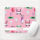 キッズゴルファーパーソナライズされたゴルフカートのゴルフスポーティ マウスパッド (マウス)