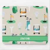 キッズゴルファーパーソナライズされたゴルフカートのゴルフスポーティ マウスパッド (正面)