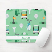 キッズゴルファーパーソナライズされたゴルフカートのゴルフスポーティ マウスパッド (マウス)
