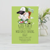 キッズゴルフ格言スポーツバースデーパーティー 招待状 (スタンド正面)