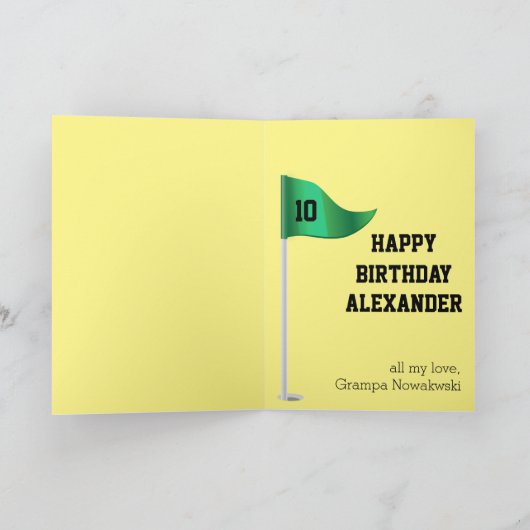 キッズゴルフ誕生日写真テンプレートエピックおもしろい カード (内部)