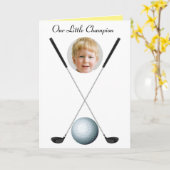 キッズゴルフ誕生日写真テンプレートエピックおもしろい カード (黄色い花)