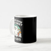 キッズゴースト レトロ おもしろ ハロウィン おばけのフレーズTシャツ コーヒーマグカップ (正面左)