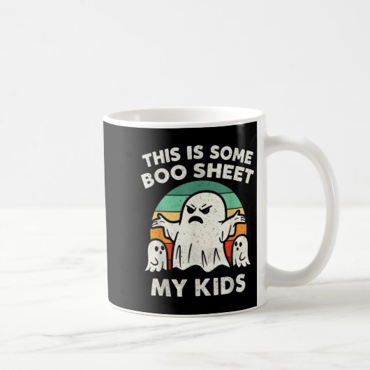 キッズゴースト レトロ おもしろ ハロウィン おばけのフレーズTシャツ コーヒーマグカップ (右)