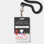 キッズサイエンスパーティーセキュリティパス バッジ (正面(ネックストラップ付))