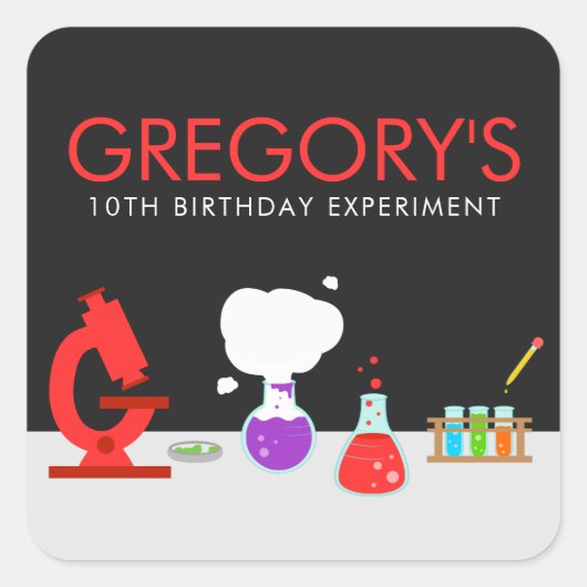 キッズサイエンスパーティー スクエアシール (正面)