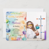 キッズサイエンス誕生日パーティーの写真 招待状 (正面)