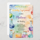 キッズサイエンス誕生日パーティー 招待状 (正面/裏面)